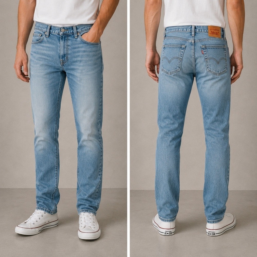 Levi's 512 Slim Taper Jeans 32x36 Light Wash Denim Zip Fly Mens
